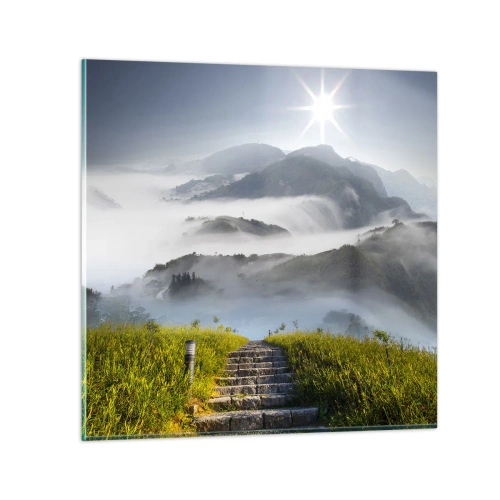 Üveg kép - Még mindig fel a felhők felé - 60x60 cm