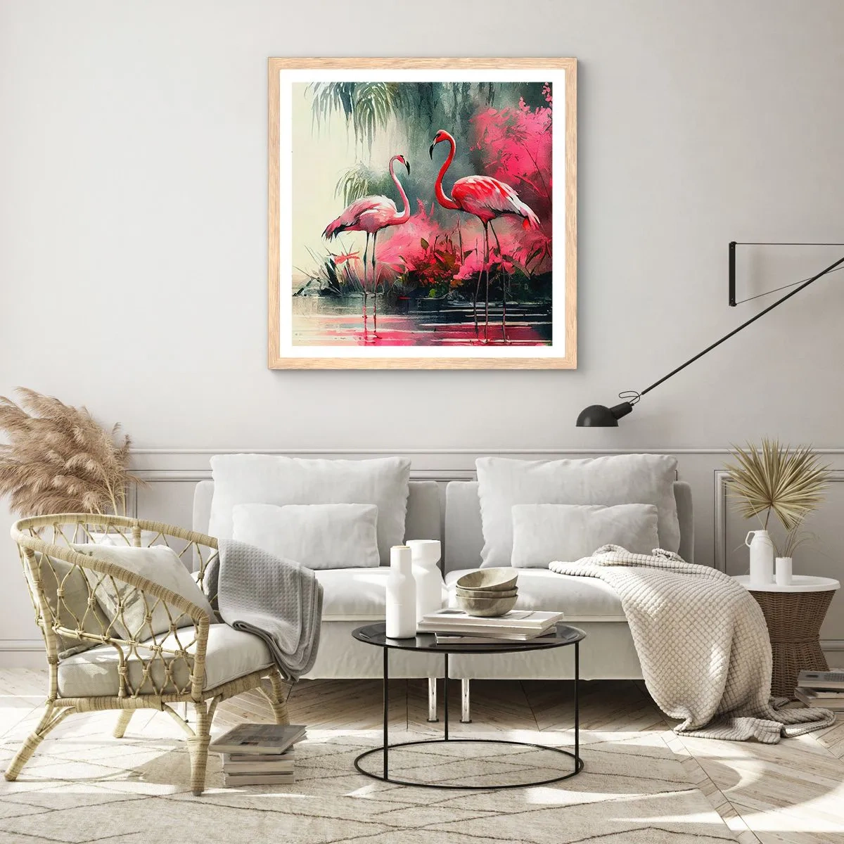 Poszter világos tölgy keretben - Egy lecke a természetes bájról - 50x50 cm