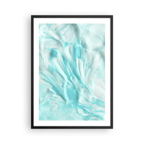 Poszter fehér keretben - Türkiz absztrakt minta - 50x70cm - Örökké együtt - Modern fali dekoráció nappalihoz és hálószobához ARTTOR