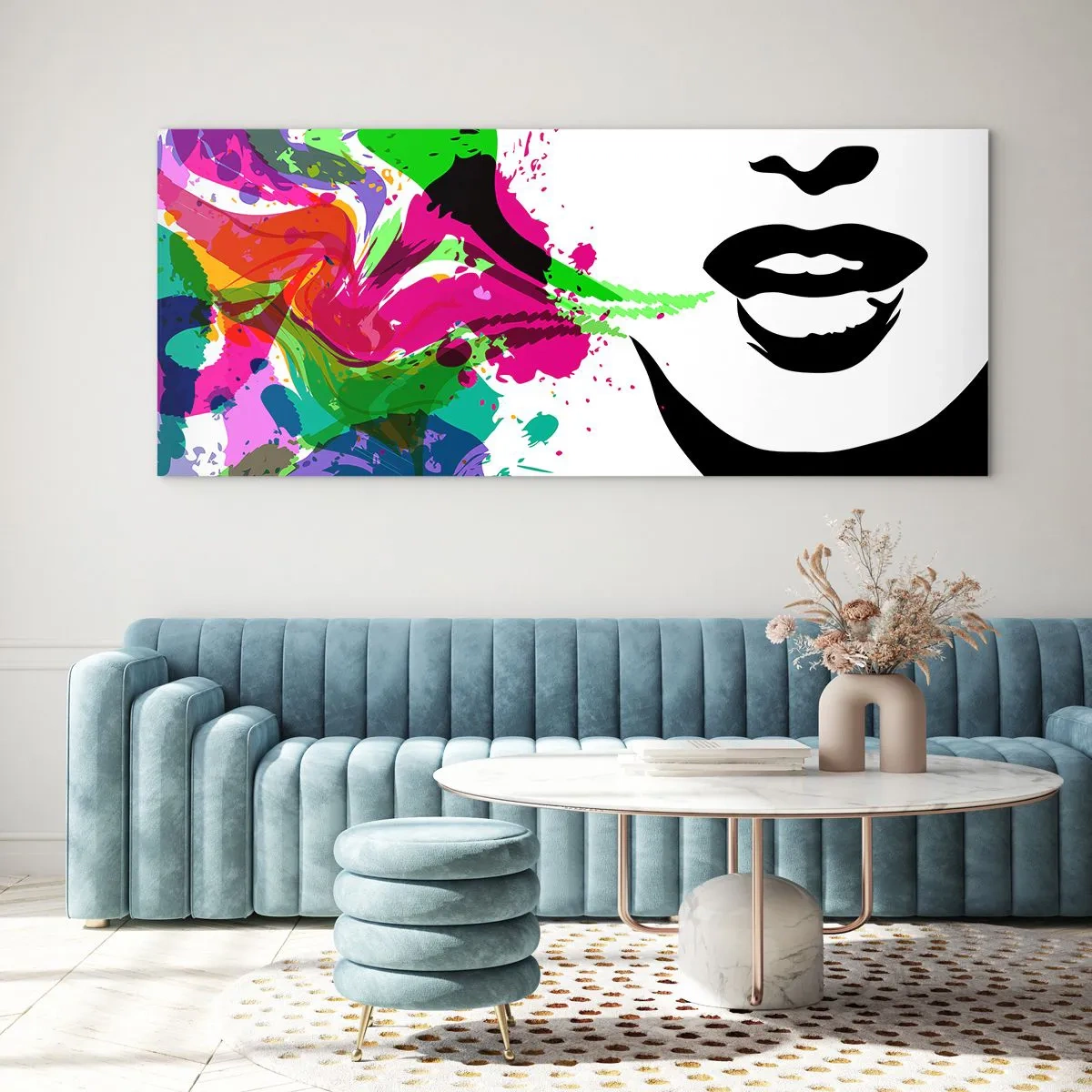 Üveg kép - Egy történet a szivárvány színeiben - 100x40 cm