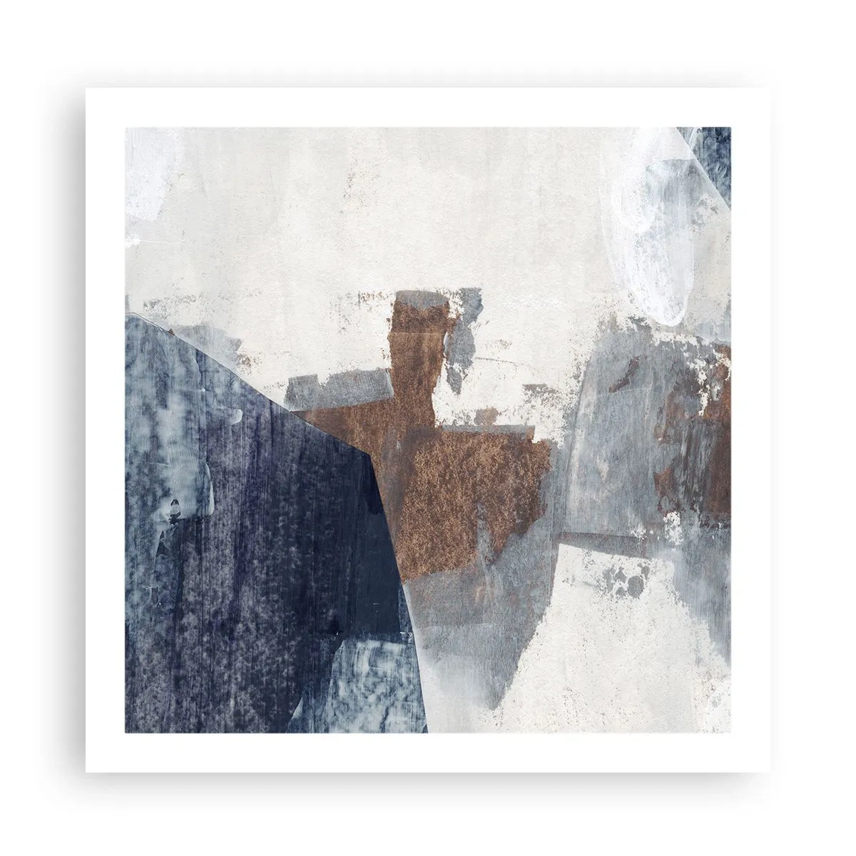Poszter - Kékes barna formák - 60x60 cm