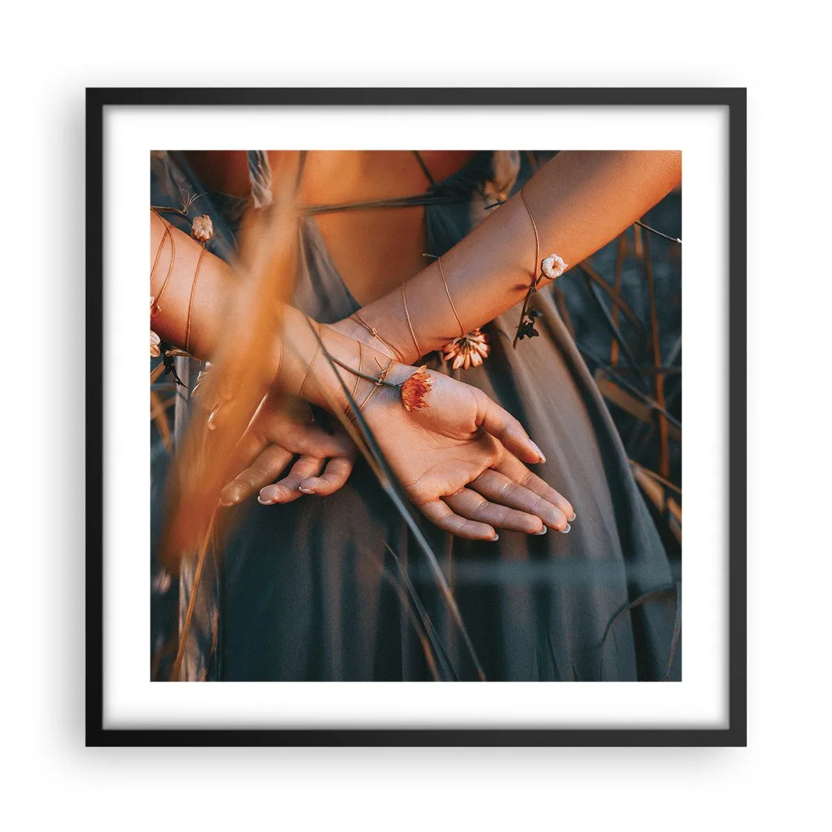 Poszter fehér keretben - Kapcsolatban a természettel - 50x50 cm