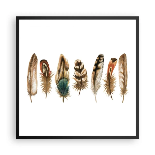 Poszter fehér keretben - Tollas variáció - 60x60 cm
