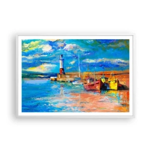 Poszter fekete keretben - Egy délután a szivárványos öbölben - 100x70 cm