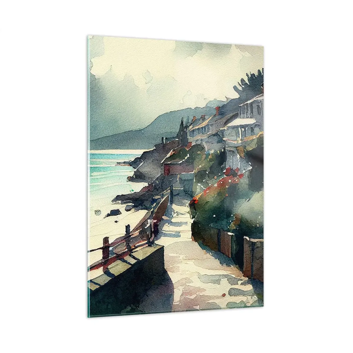 Üveg kép - Mediterrán város - 50x70 cm