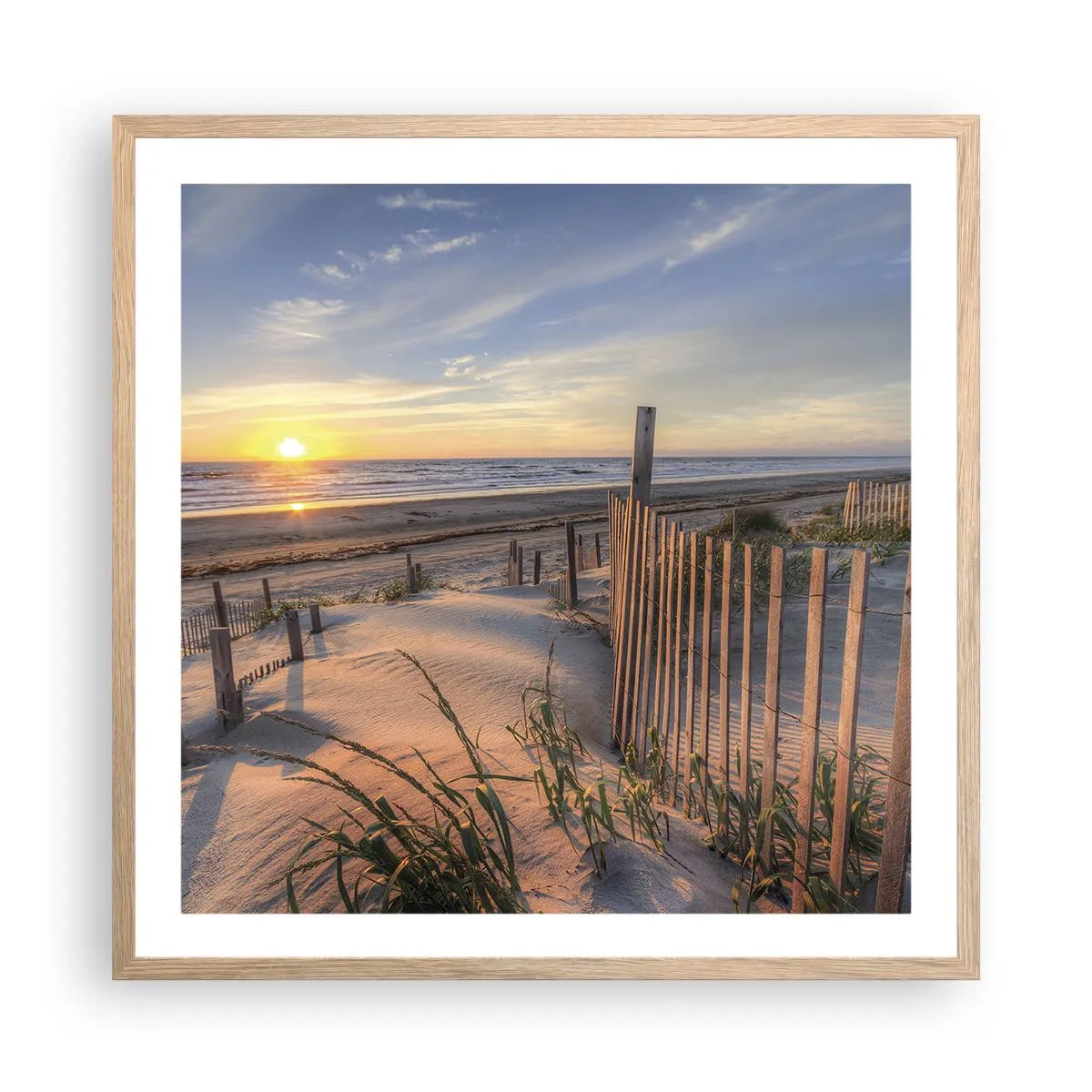 Poszter világos tölgy keretben - A szél ragyogása és árnyéka - 60x60 cm