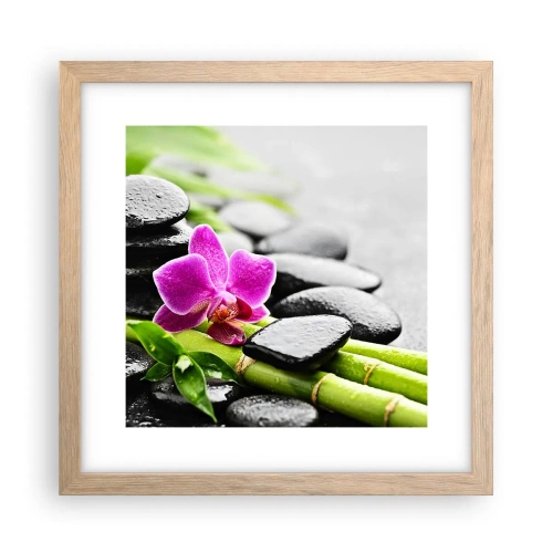 Poszter világos tölgy keretben - Nyugodt egyensúlyban - 30x30 cm