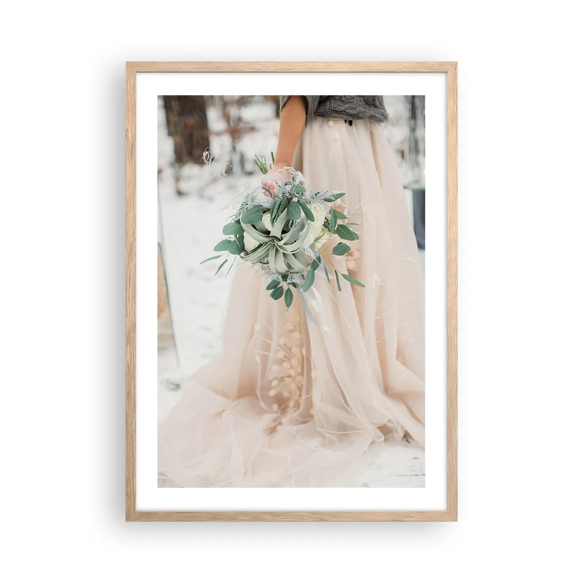 Poszter világos tölgy keretben - És boldogan éltek, míg meg nem haltak. - 50x70 cm