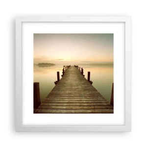 Poszter fekete keretben - Hajnal előtt, hajnal, fény - 30x30 cm