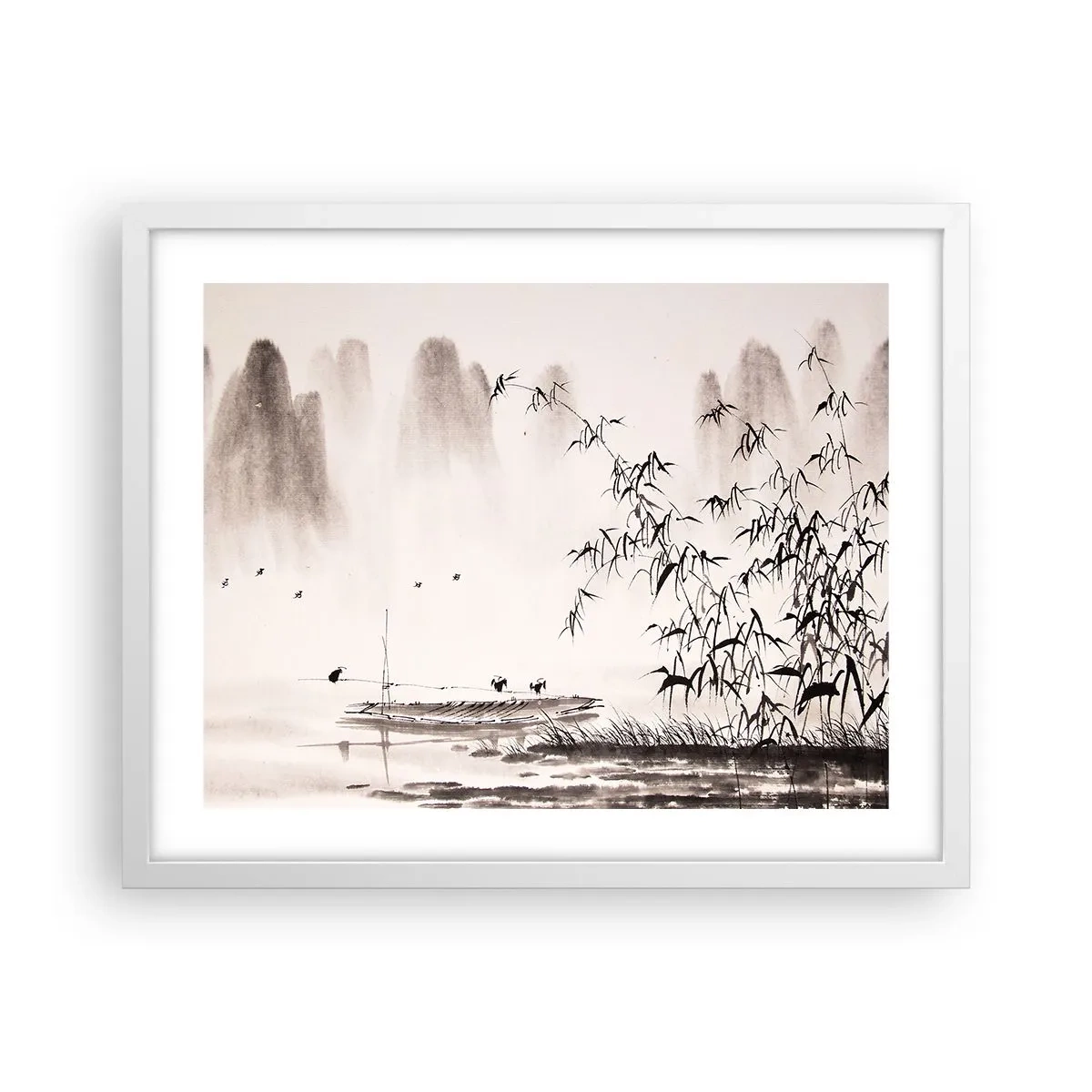 Poszter fekete keretben - A rizsföldek csendje - 50x40 cm