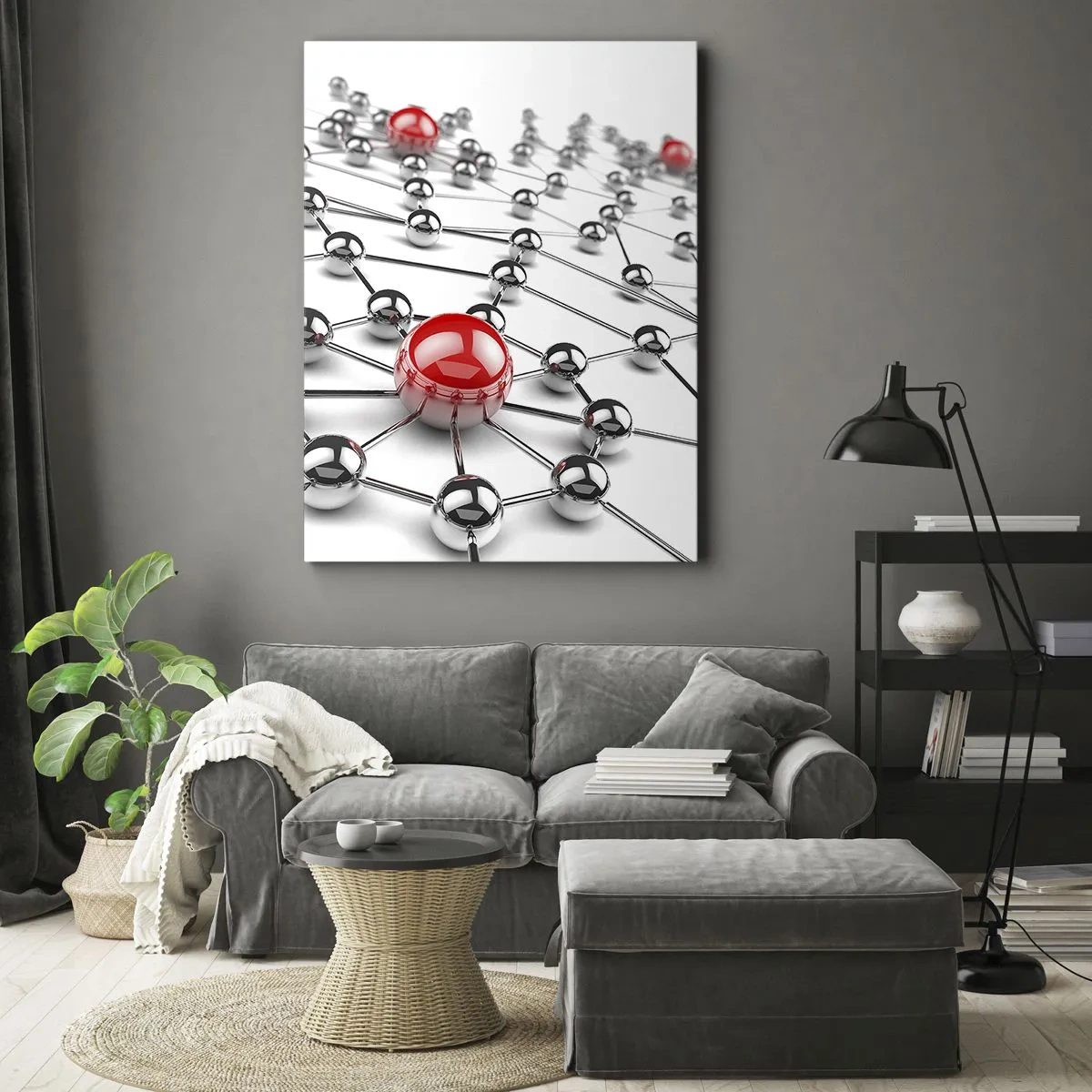Vászonkép - Ezüst háló - 50x70 cm
