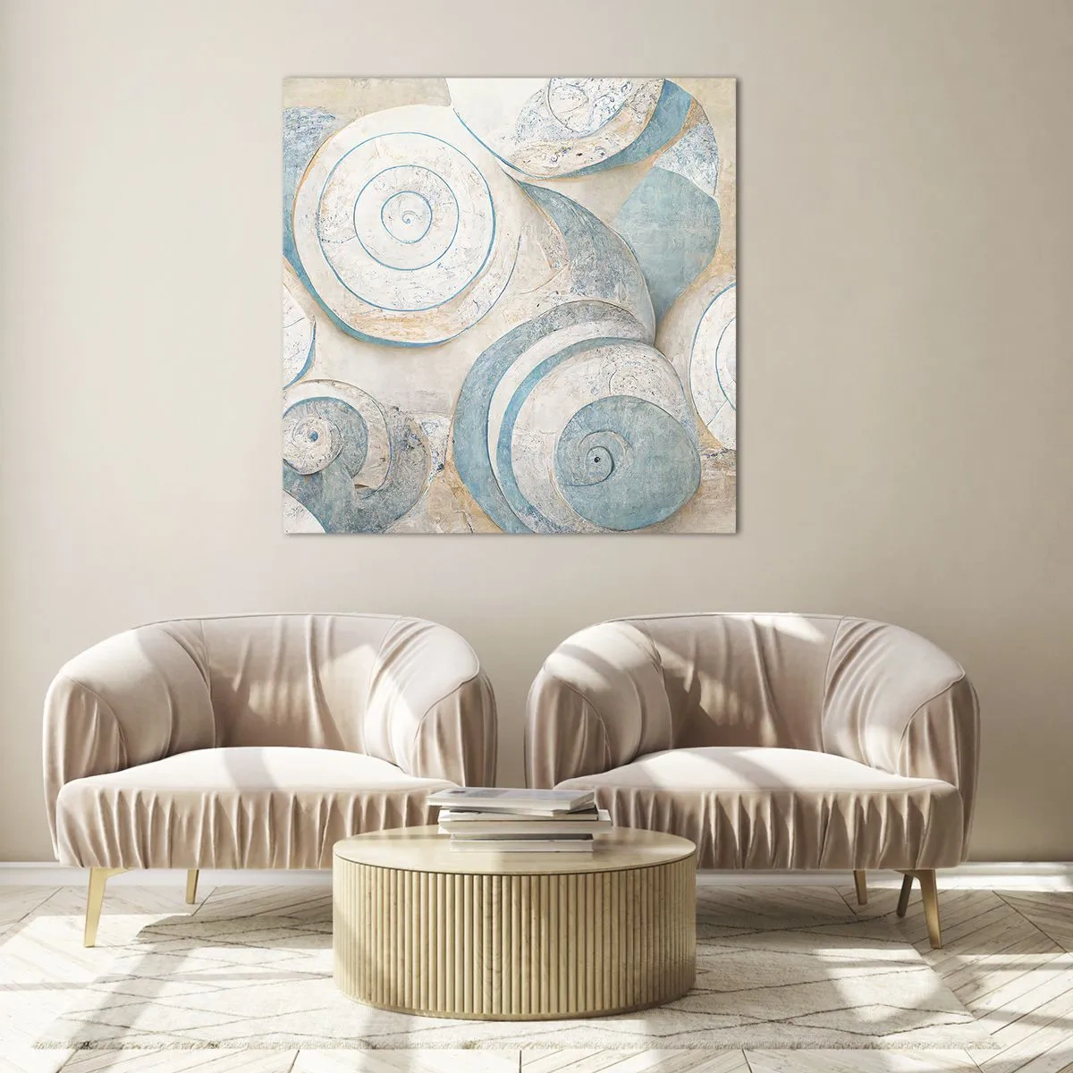 Üveg kép - Mit rejt a kagyló? - 50x50 cm