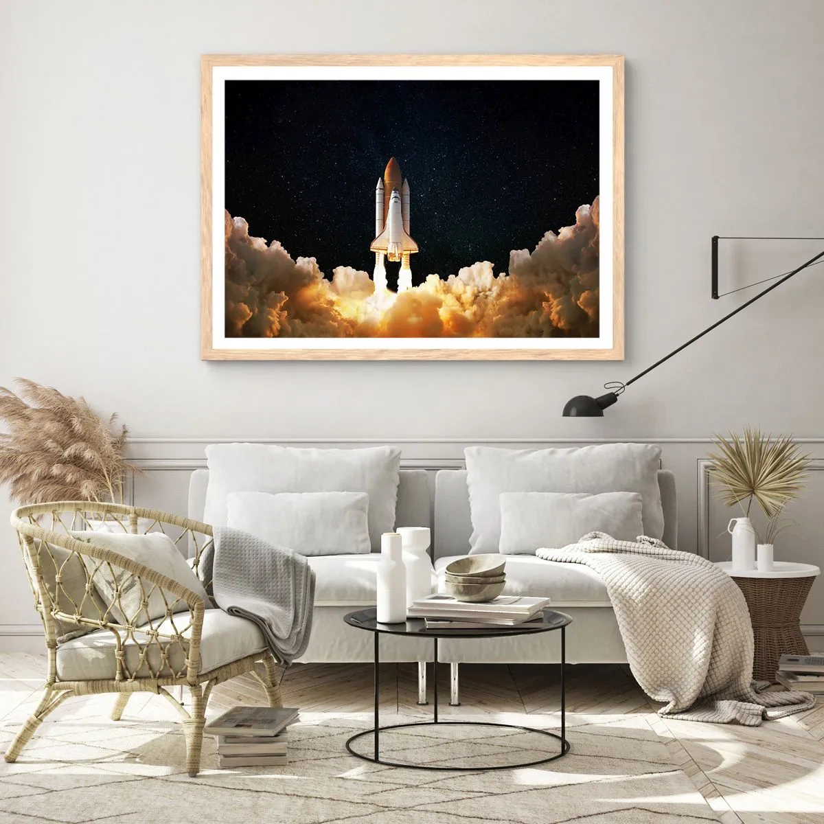 Poszter világos tölgy keretben - Ad astra! - 100x70 cm