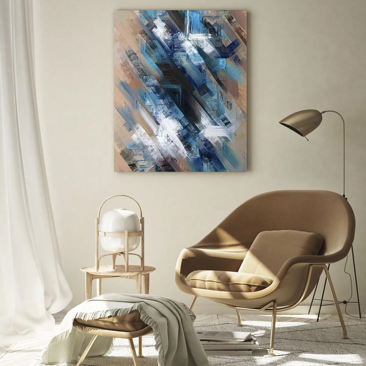 Üveg kép - Kék ferdén - 50x70 cm
