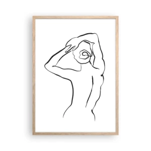 Poszter világos tölgy keretben - Reggeli cselekvés - 50x70 cm