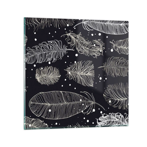 Üveg kép - Tollas csipke - 70x70 cm