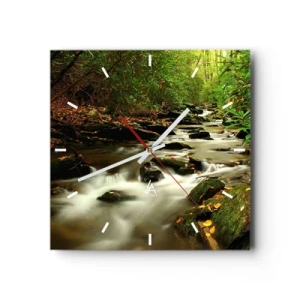 Falióra, Óra - Mint folyékony ezüst - 40x40 cm