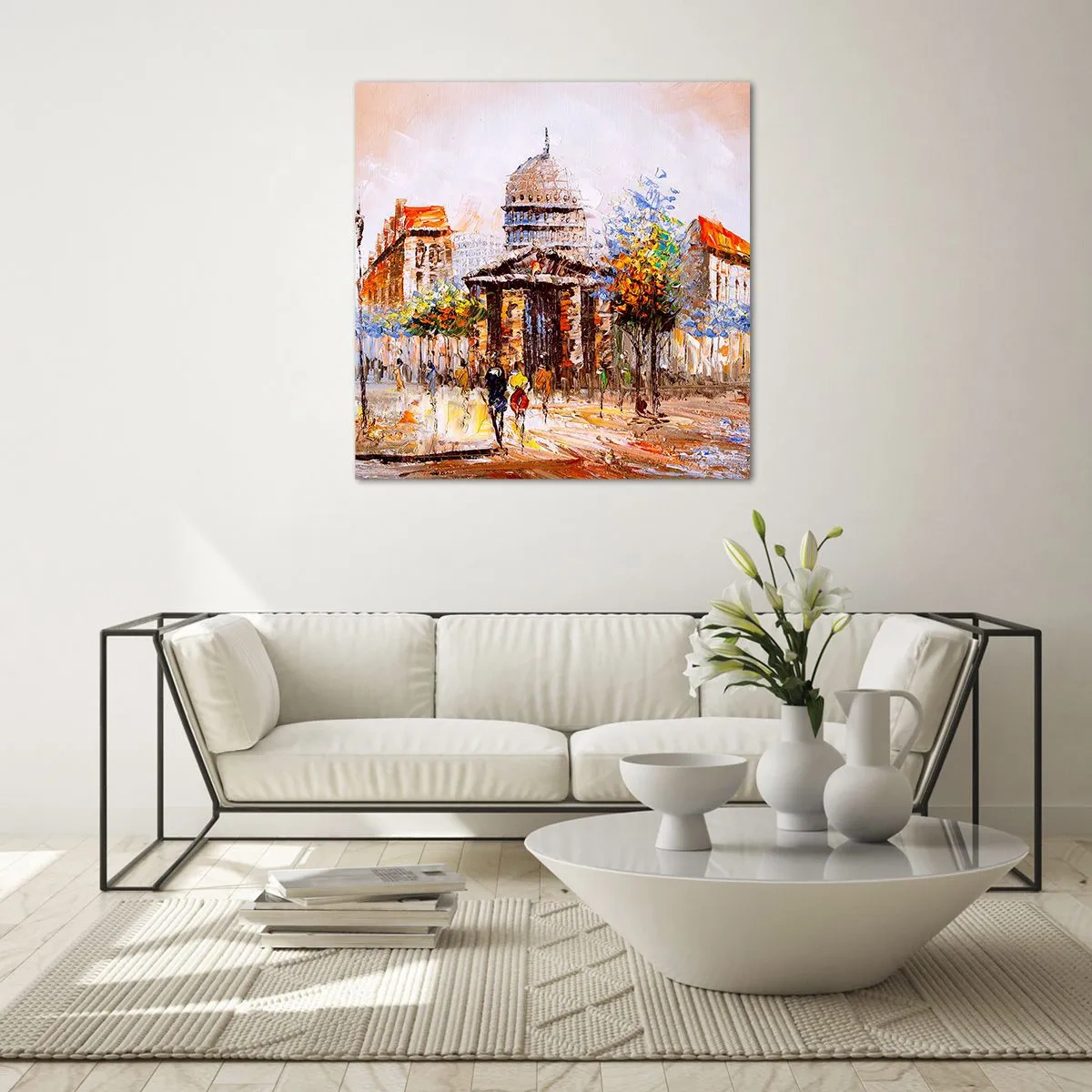 Üveg kép - Párizsi séta - 40x40 cm