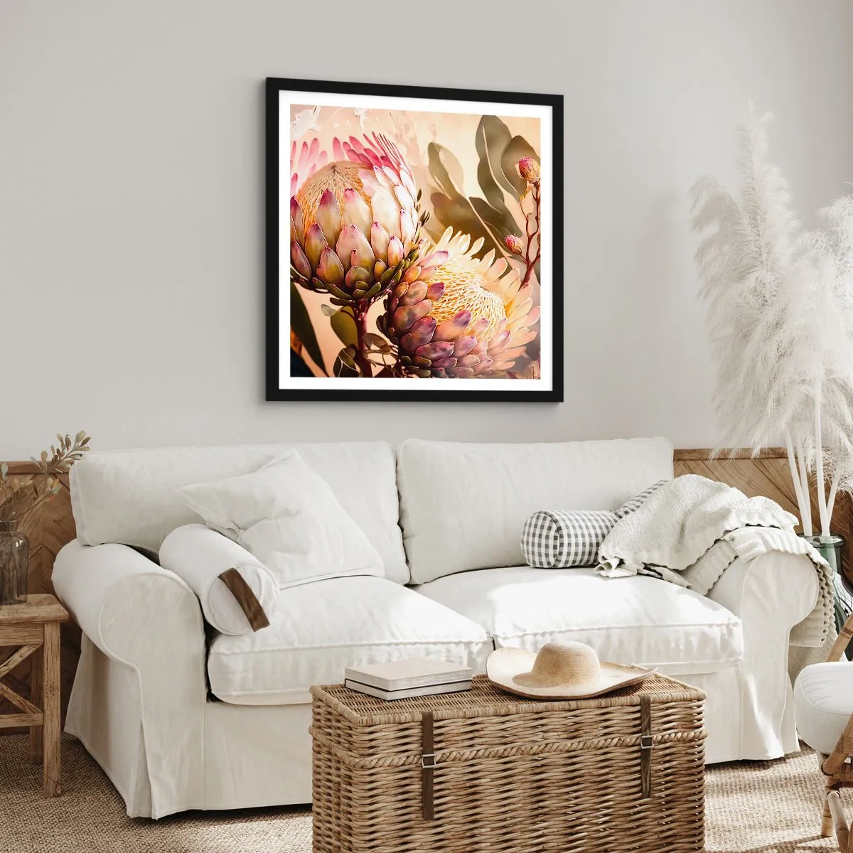 Poszter fehér keretben - Gyengéden átölelve - 60x60 cm