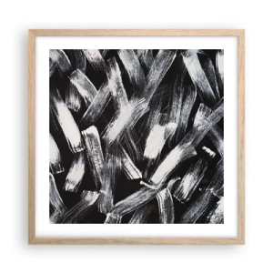 Poszter világos tölgy keretben - Absztrakció az ipari szellemben - 50x50 cm