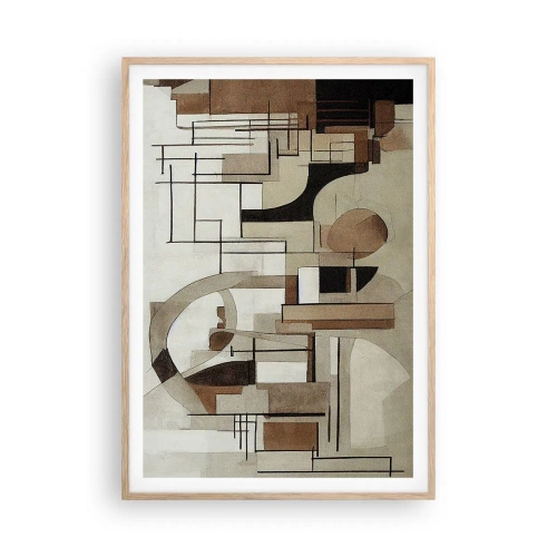 Poszter világos tölgy keretben - Városkép 2.0 - 70x100 cm