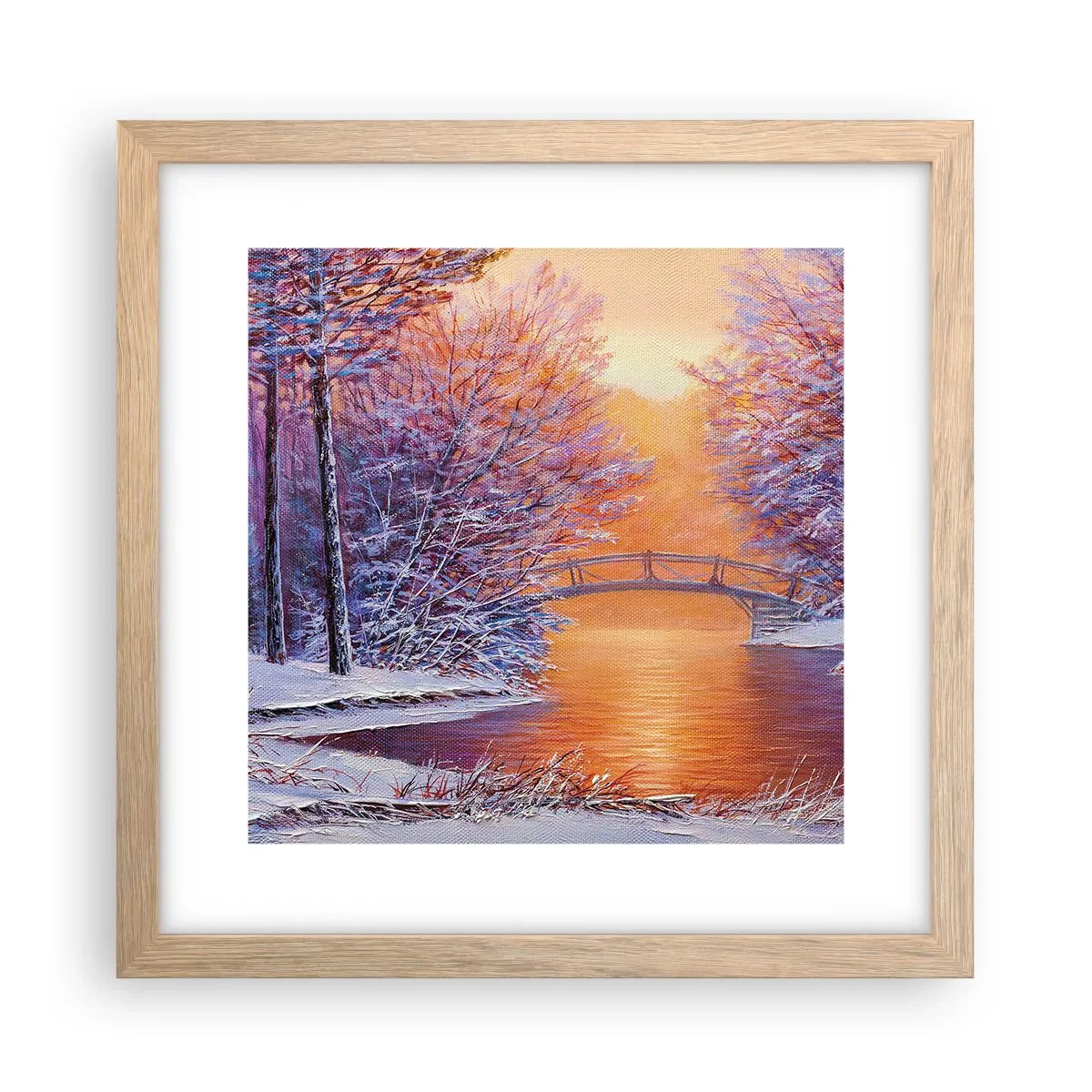 Poszter világos tölgy keretben - Találkozzunk itt - 30x30 cm