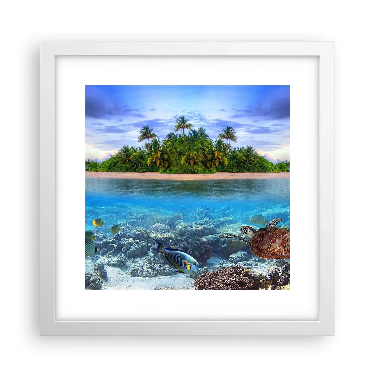 Poszter fekete keretben - Vár a Mennyei Sziget - 30x30 cm