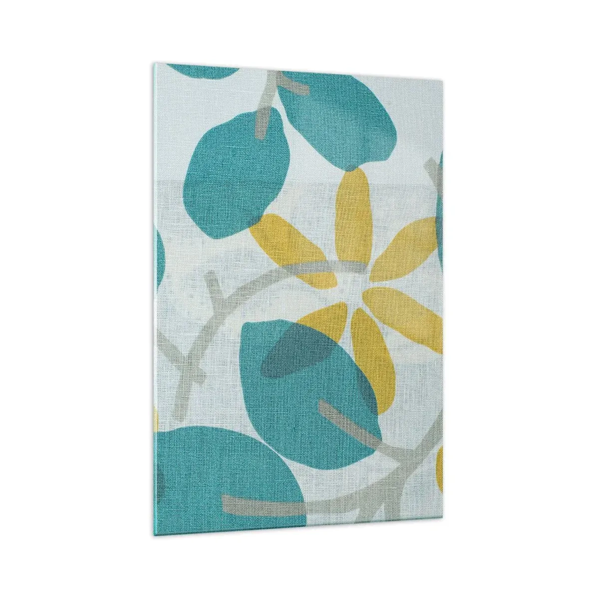 Üveg kép - Azúrkék levelek között - 70x100 cm