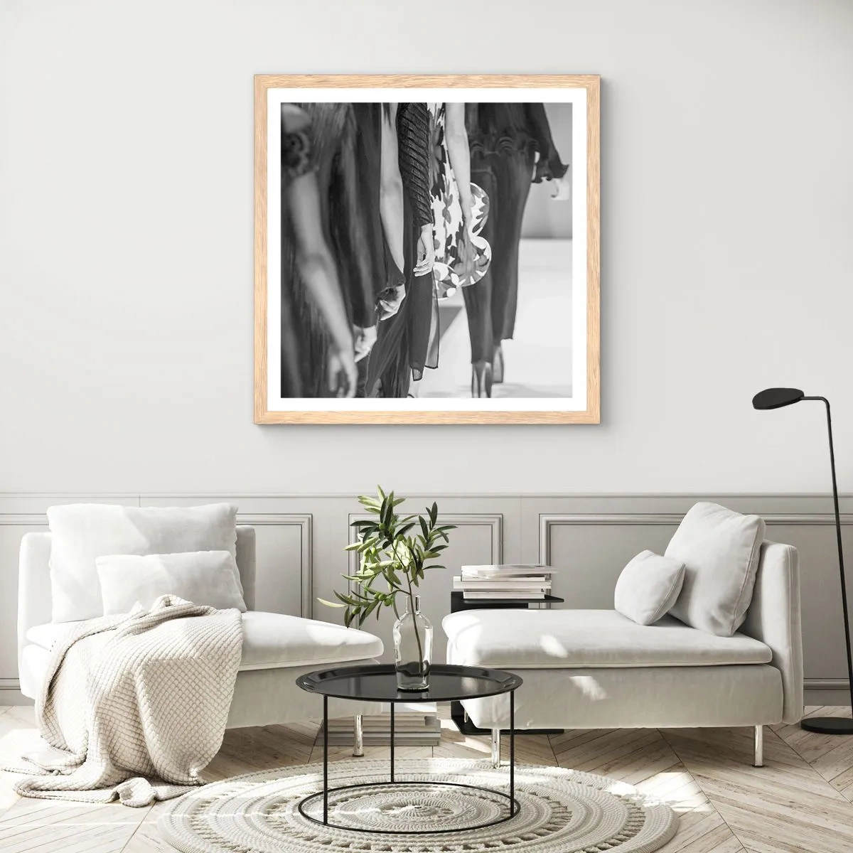 Poszter világos tölgy keretben - Stílusos felvonulás - 30x30 cm