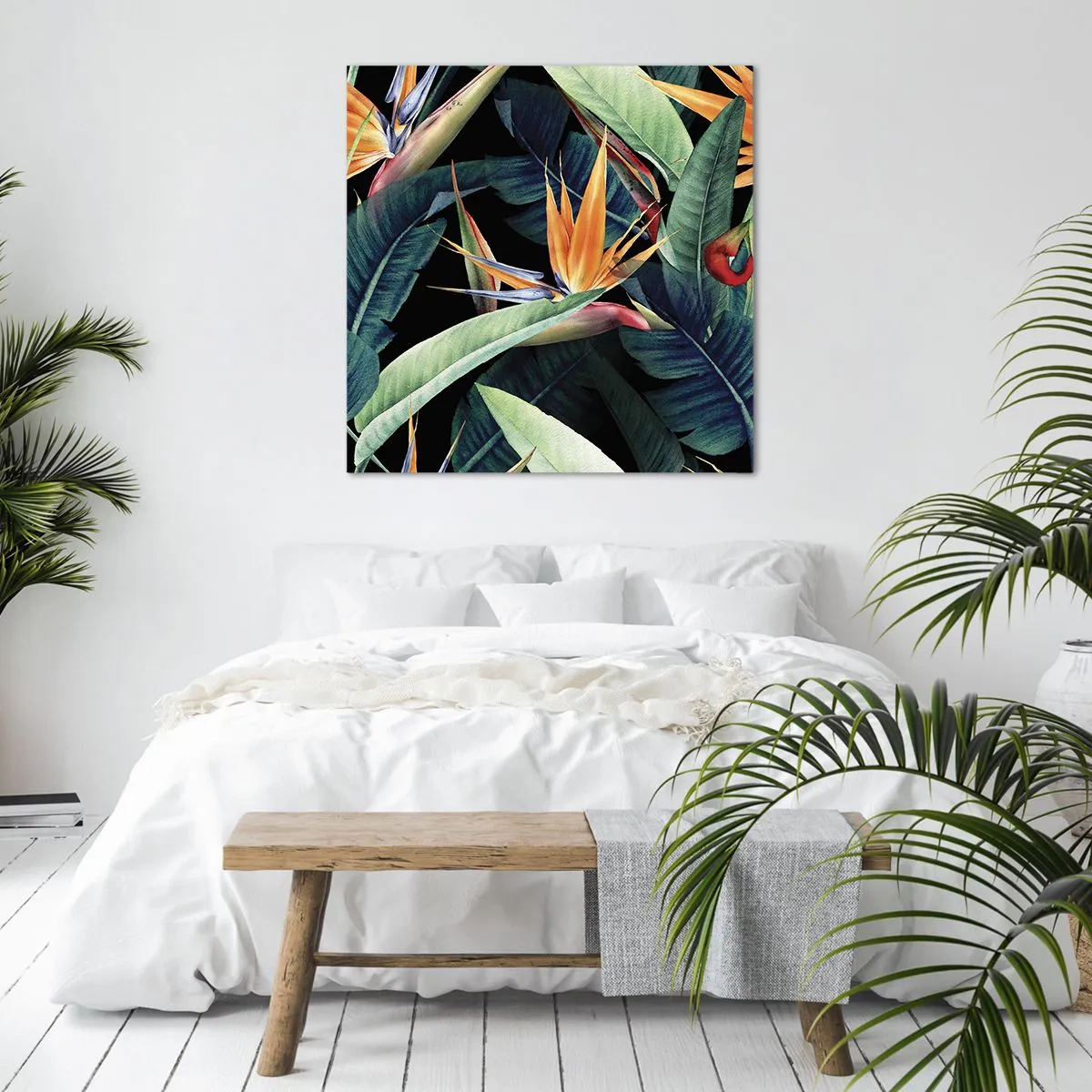 Vászonkép - A trópusok lángoló virágai - 40x40 cm