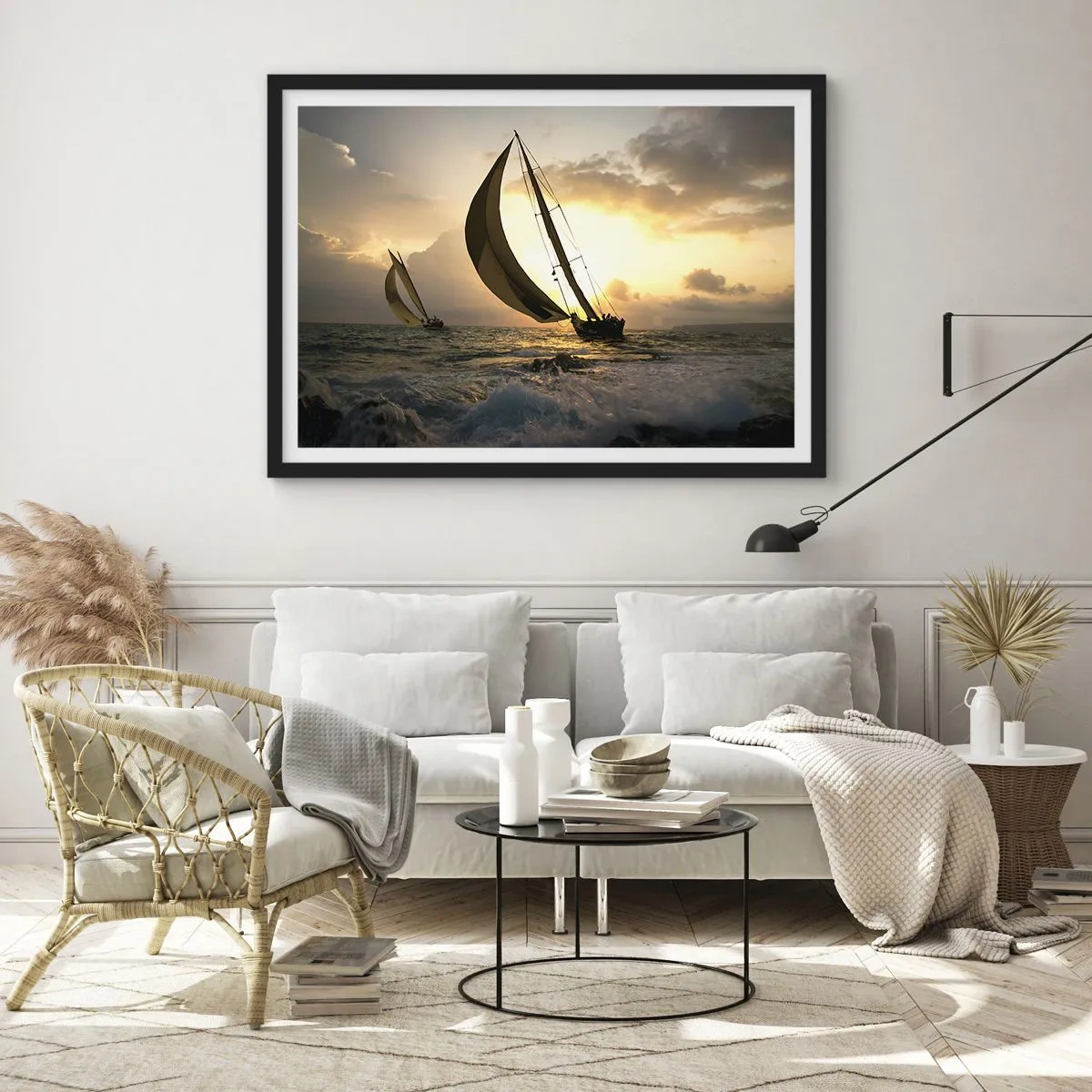 Poszter fehér keretben - Széllel és széllel szemben - 40x30 cm