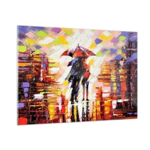 Üveg kép - Együtt az éjszakában és az esőben - 100x70 cm