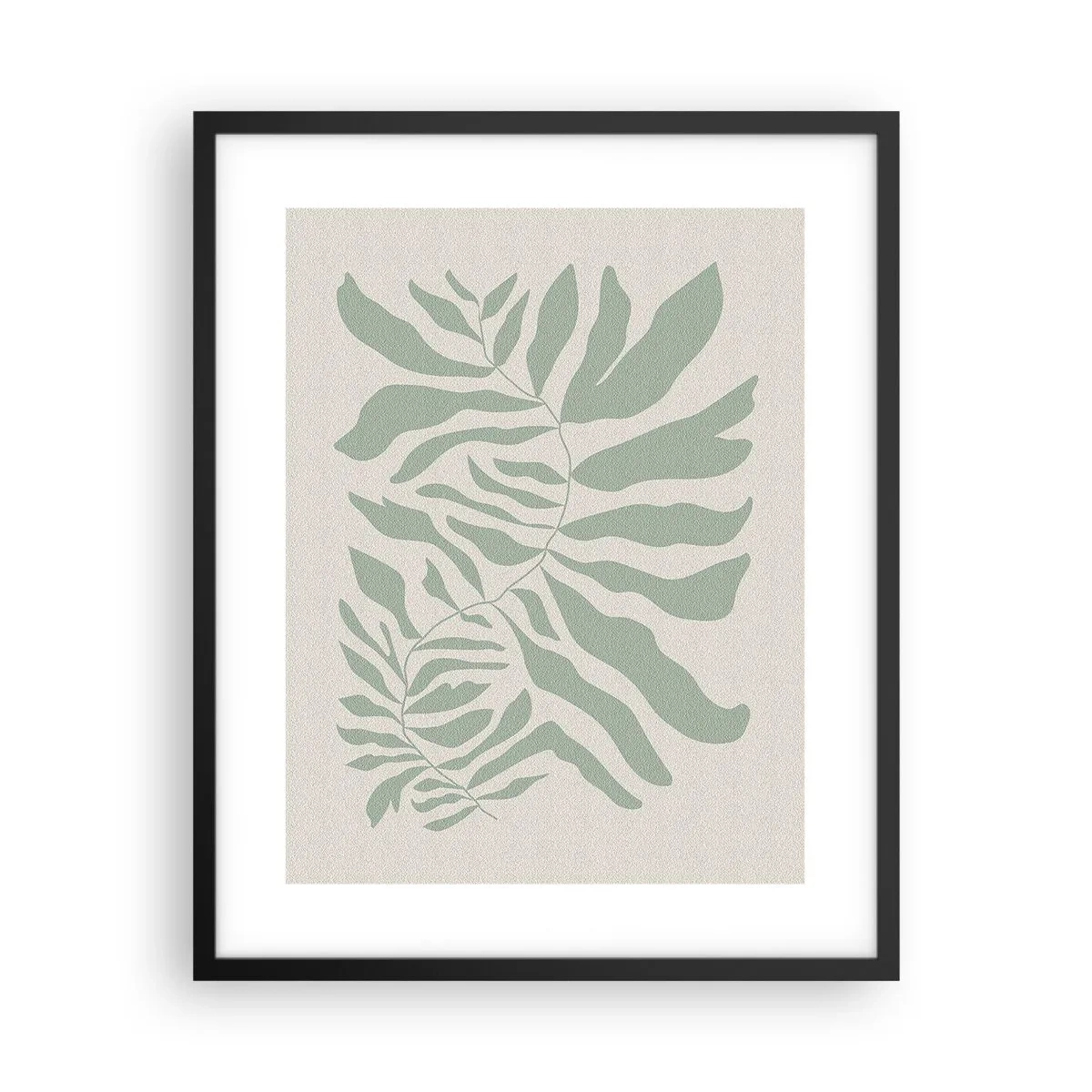 Poszter fehér keretben - Smaragdzöld ág - 40x50 cm