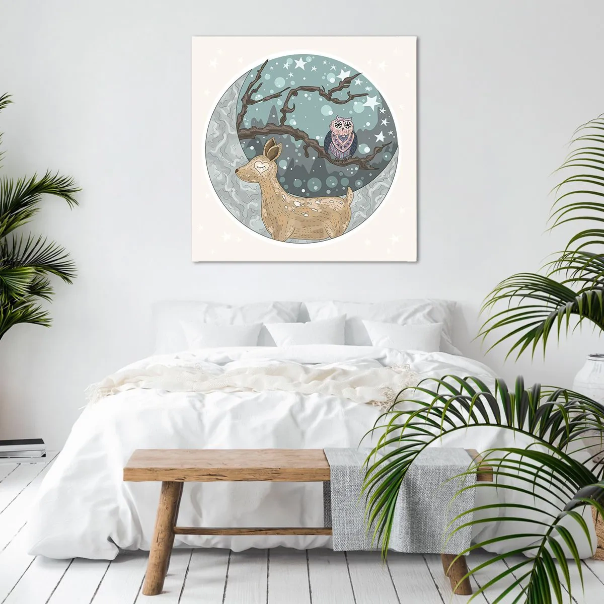Vászonkép - Mesebeli erdei éjszaka - 50x50 cm