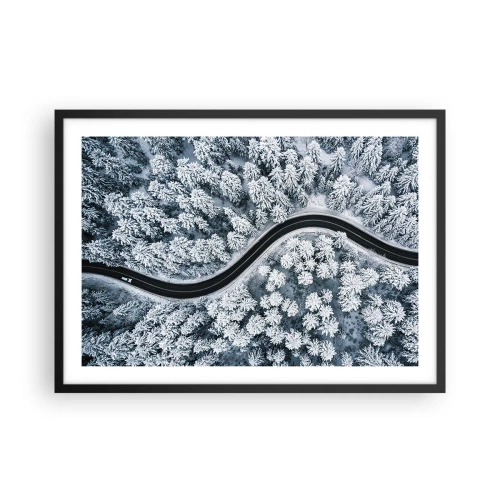 Poszter fehér keretben - A téli erdőn - 70x50 cm