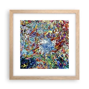 Poszter világos tölgy keretben - Cseppes ólomüveg - 30x30 cm