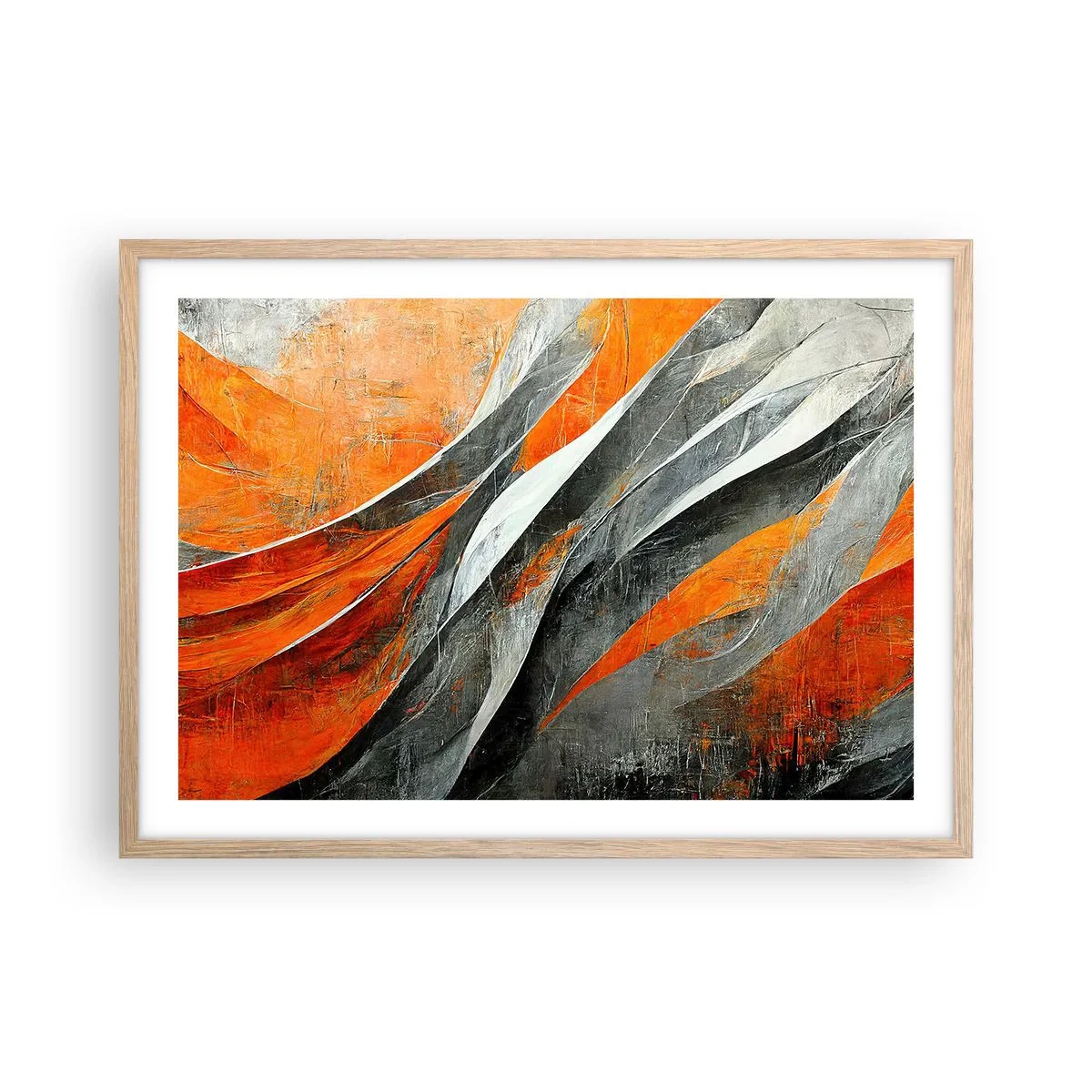 Poszter világos tölgy keretben - Hőség és hideg - 70x50 cm