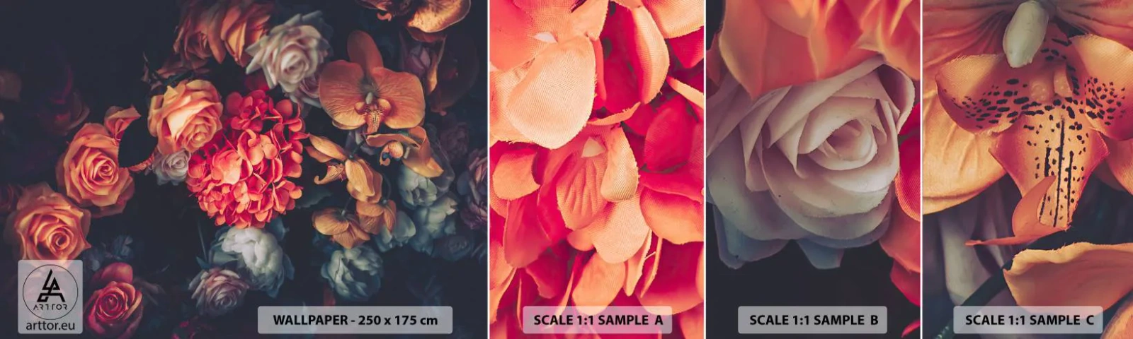 Fotótapéta Minta Öntapadós Deluxe Sticker - Mint a holland mestereknél - Csokor virág, Virágok, Rózsák - 100x30 cm