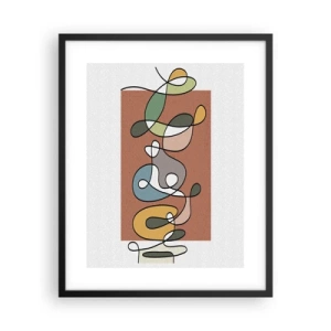 Poszter fehér keretben - Absztrakció: színes kuszaság - 40x50 cm