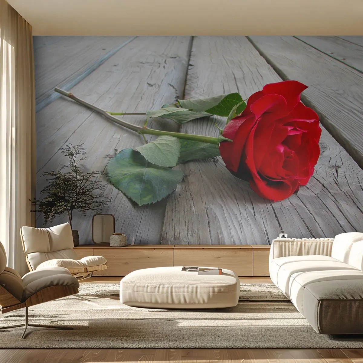 Fotótapéta Premium Sand - Egy tanulmány Scarletben - Rózsa, Szerelem, Virág - 100x70 cm