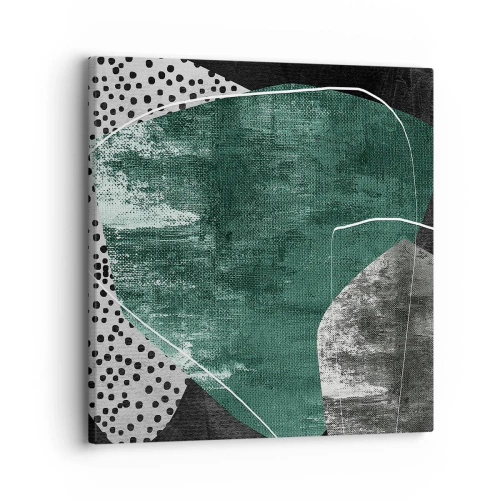 Vászonkép - Színes absztrakció aranypehellyel - 30x30 cm
