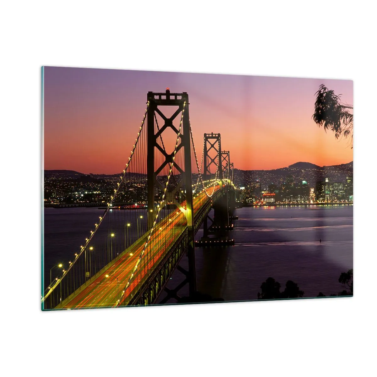 Üveg kép - Este a lilában - 120x80 cm