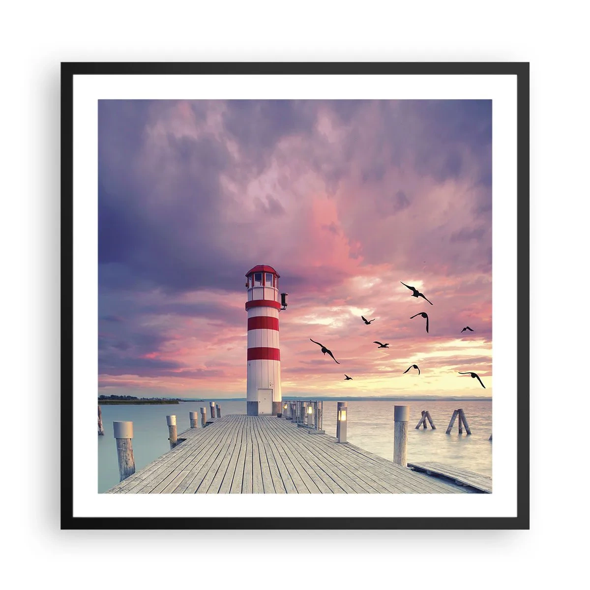 Poszter fehér keretben - Ideje a kikötőbe - 60x60 cm