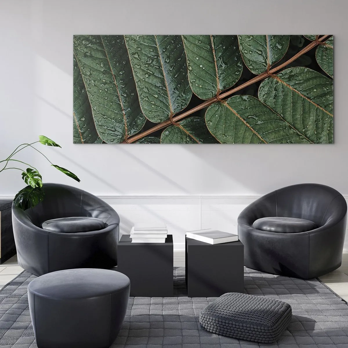 Üveg kép - Zöld ritmusban - 100x40 cm