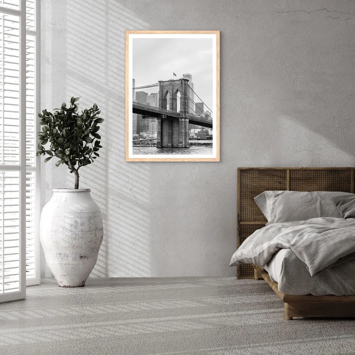 Poszter világos tölgy keretben - New York-i hangulat - 61x91 cm
