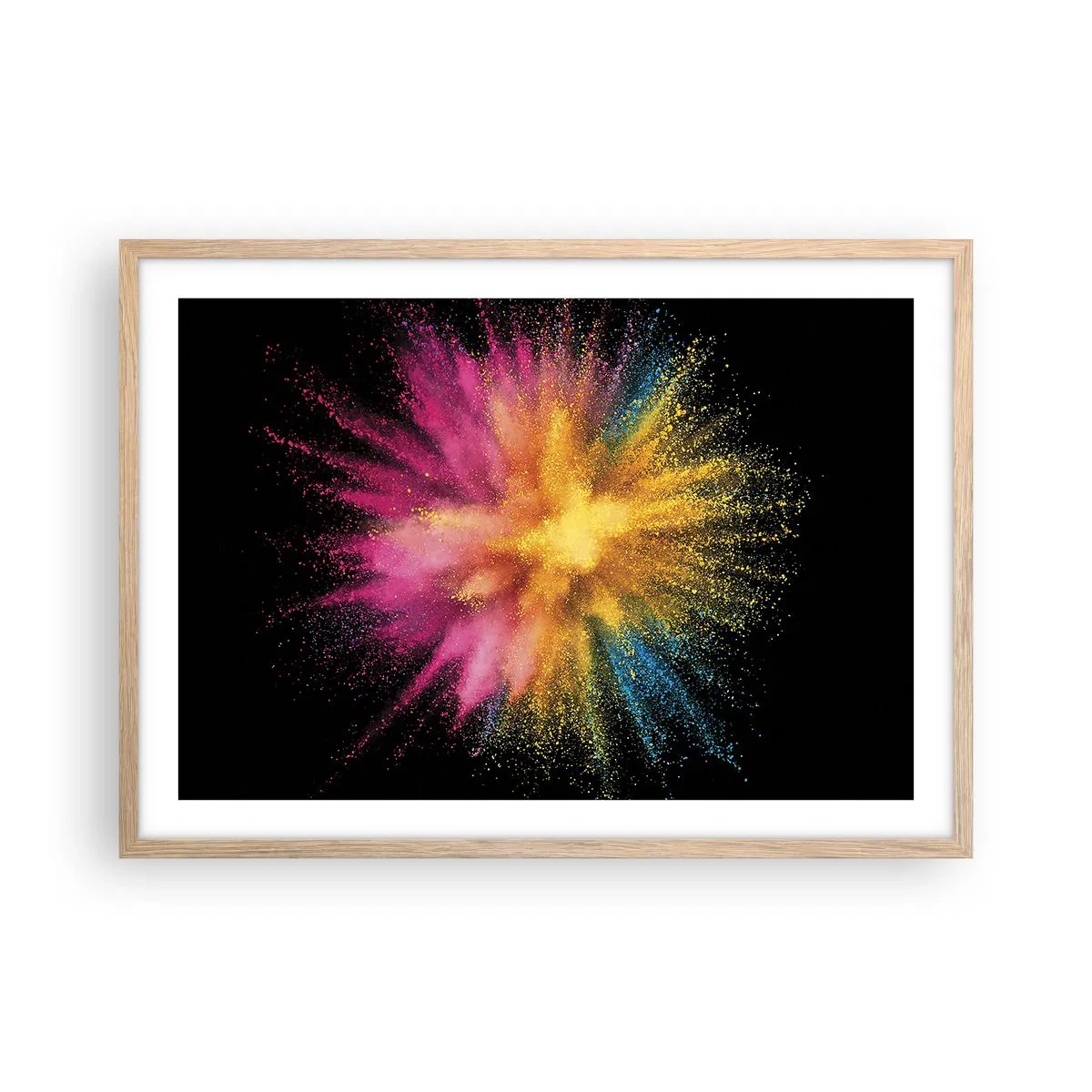 Poszter világos tölgy keretben - A színek születése - 70x50 cm