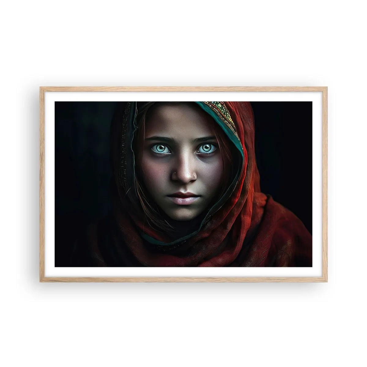 Poszter világos tölgy keretben - Keleti hercegnő - 91x61 cm
