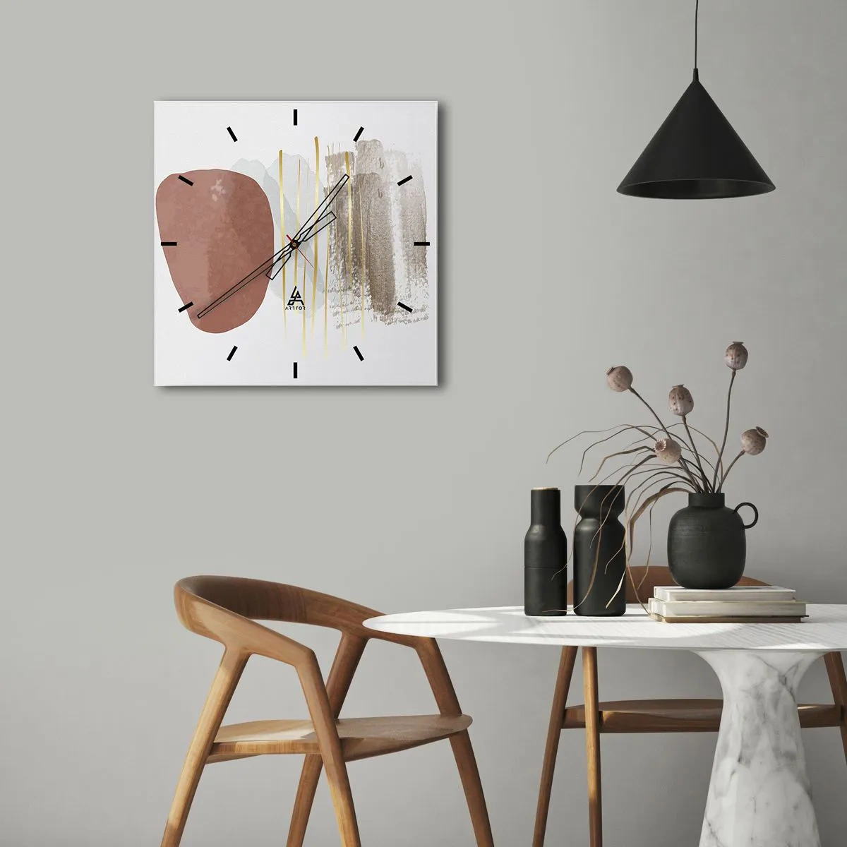 Falióra, Óra - Absztrakt oszlopsor - 30x30 cm