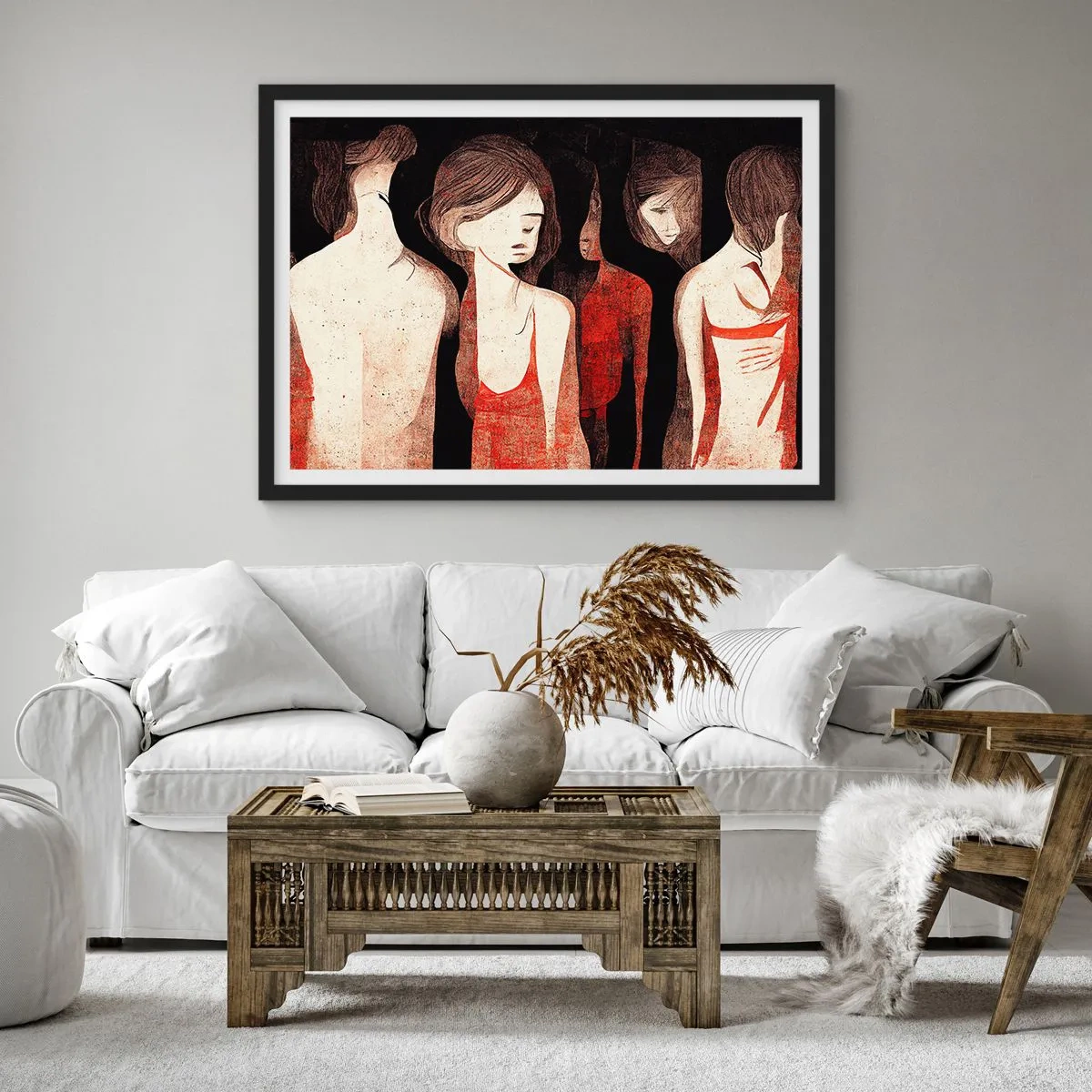 Poszter fehér keretben - A sötétség madonnái - 70x50 cm