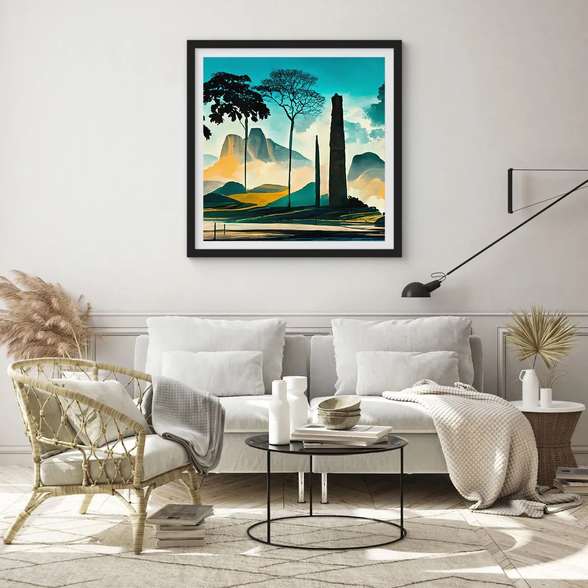 Poszter fehér keretben - Mindíg magasabbra és magasabbra - 40x40 cm